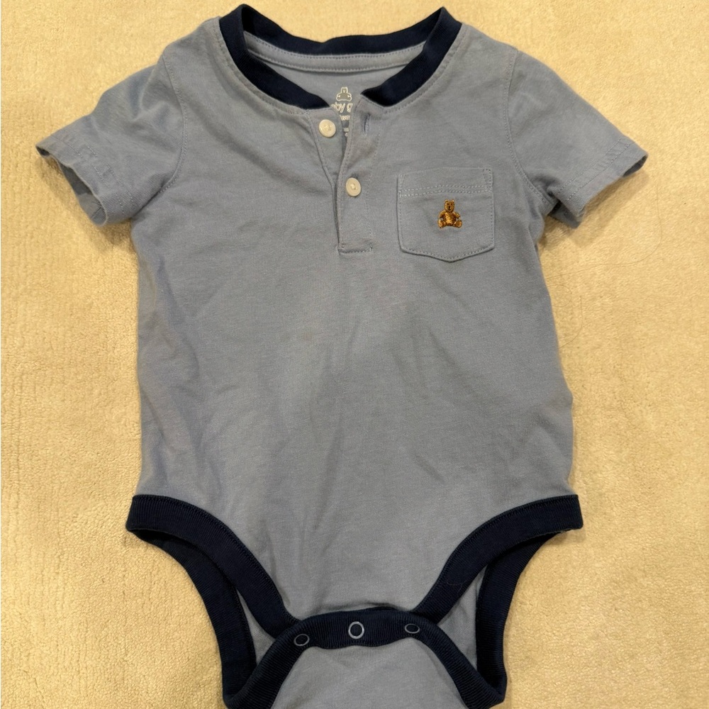 GAP Blue Baby and navy onesie